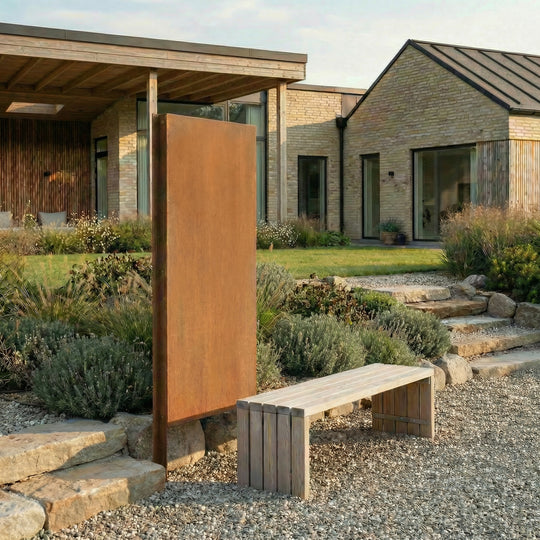 Skärmvägg i cortenstål - enkel, bredd 800 mm