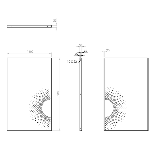 Skärmvägg i cortenstål med mönster: Abstrakt 2
