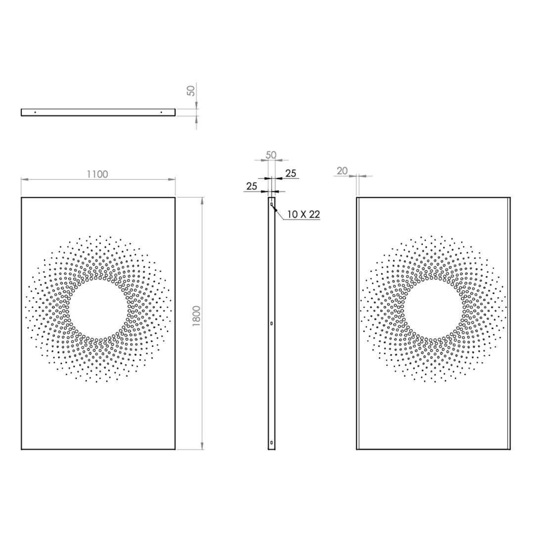 Skärmvägg i cortenstål med mönster: Abstrakt