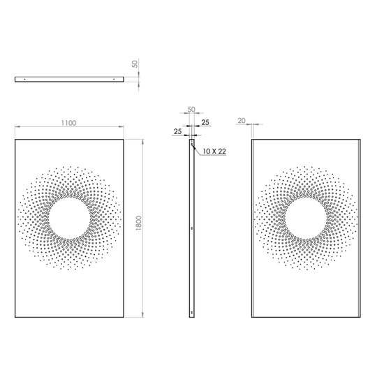 Skärmvägg i cortenstål med mönster: Abstrakt