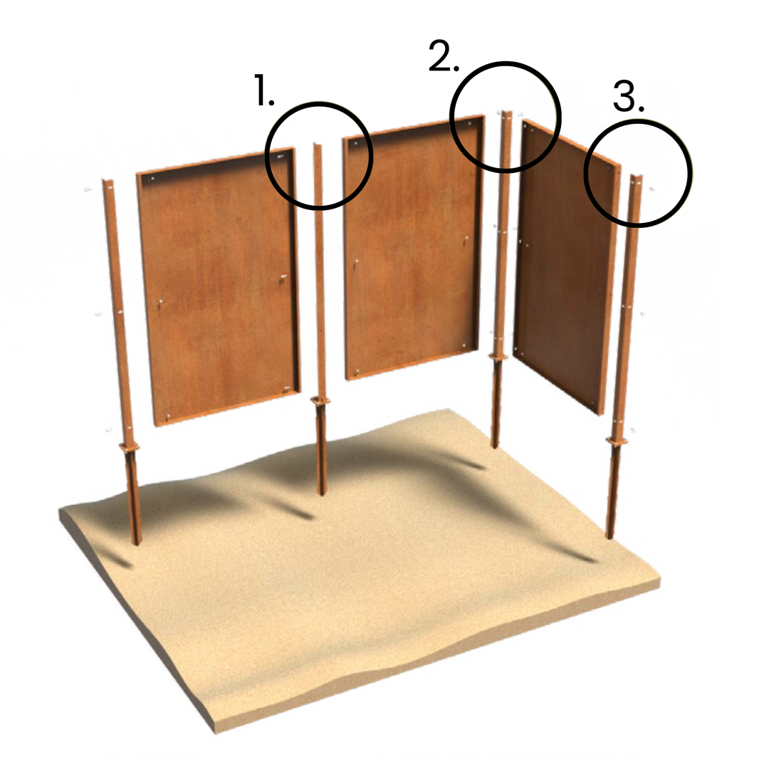 Skärmvägg i cortenstål med mönster: Gren