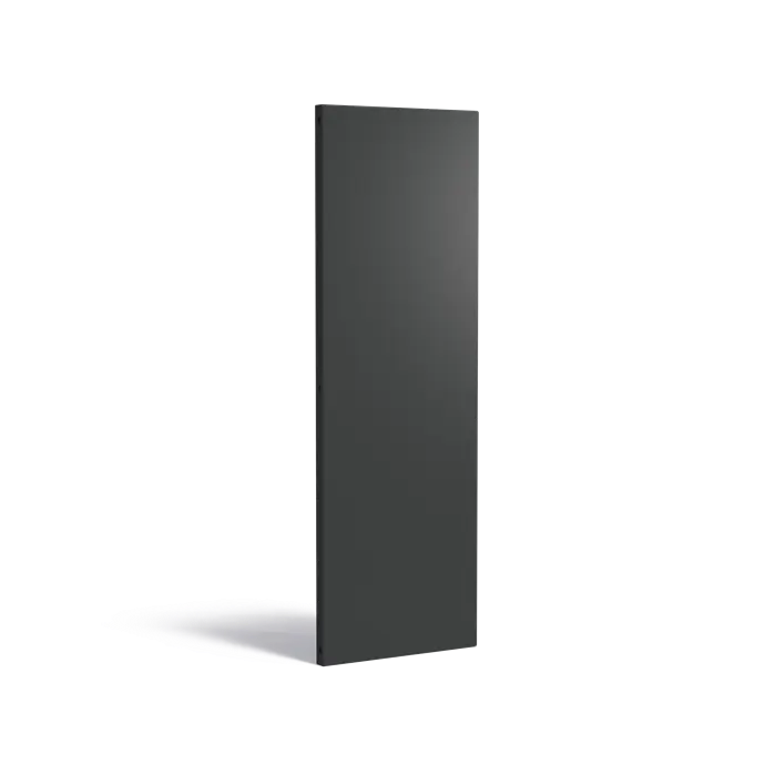 Slät skärmvägg i lackerad stål - enkel, bredd 600 mm