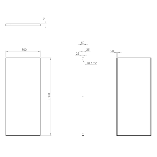 Skärmvägg i cortenstål - enkel, bredd 800 mm