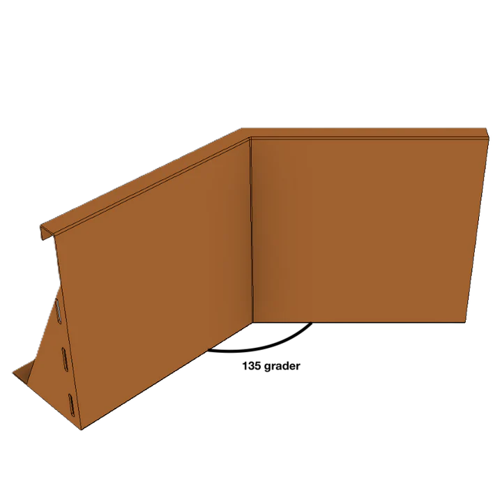 Invändigt hörn till stödmur i cortenstål