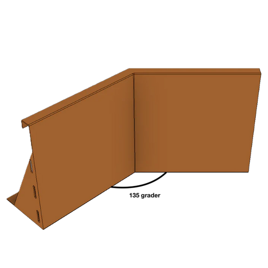 Invändigt hörn till stödmur i cortenstål