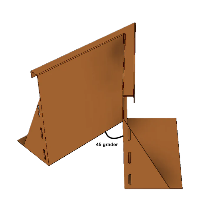 Invändigt hörn till stödmur i cortenstål