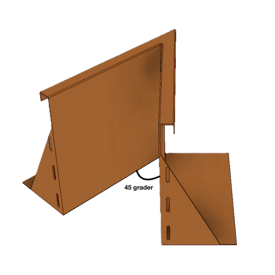 Invändigt hörn till stödmur i cortenstål