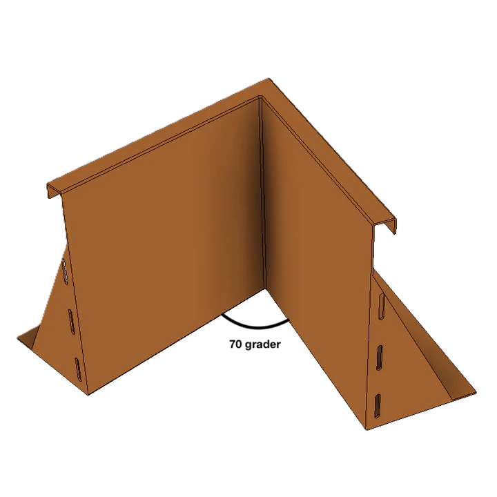 Invändigt hörn till stödmur i cortenstål