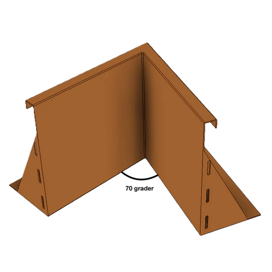 Invändigt hörn till stödmur i cortenstål