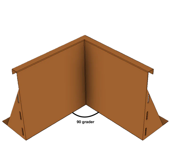 Invändigt hörn till stödmur i cortenstål