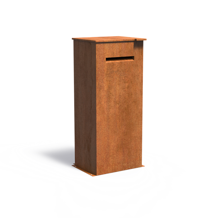 Brevlåda i cortenstål - brev och paket modell