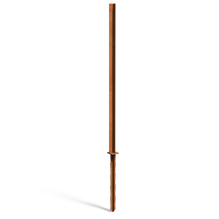 Stolpe till skärmvägg i cortenstål